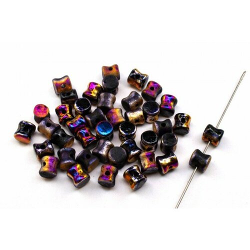 Бусины Pellet beads 6х4мм, отверстие 0,5мм, цвет 23980/29583 Jet Sliperit Full, Etched, 732-004, 10г (около 60шт) бусины pellet beads 6х4мм отверстие 0 5мм цвет 23980 28180 vitrail непрозрачный etched 732 042 10г около 60шт