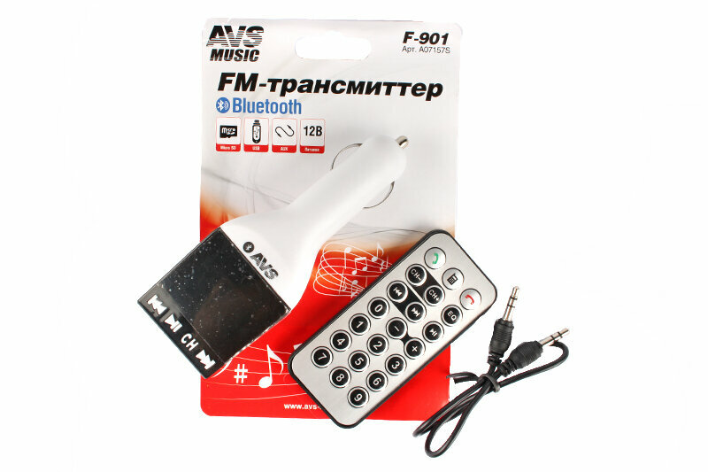 MP3 плеер + FM трансмиттер с дисплеем и пультом AVS F-901 (Bluetooth)