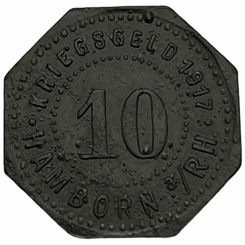 Германия (Германская Империя) Хамборн 10 пфеннигов 1917 г. (3)