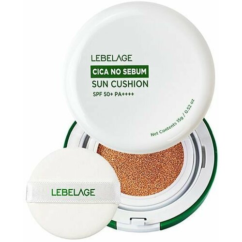 Lebelage Солнцезащитный кушон с экстрактом центеллы Cica No Sebum Sun Cushion SPF 50+ PA+++