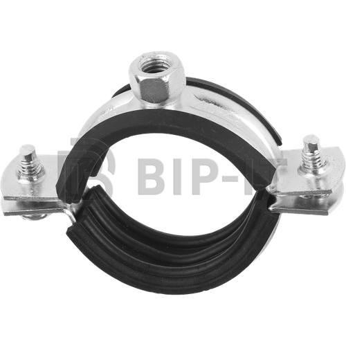 Хомут сантехнический с шпилькой и дюбелем 8' (216-226 мм) гайка М10 оцинкованная сталь с резиновым уплотнением | код 1013 | ПрофСан ( 1шт. )