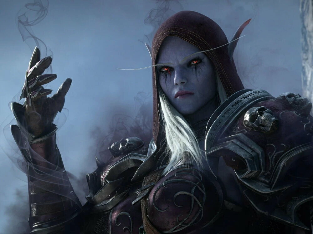 Плакат, постер на бумаге World of Warcraft: Сильвана/игровые/игра/компьютерные герои персонажи. Размер 21 х 30 см