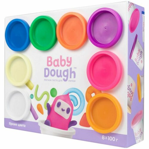 Тесто для лепки BabyDough, набор 8 цветов, яркие, в к 27,5x22x6 см