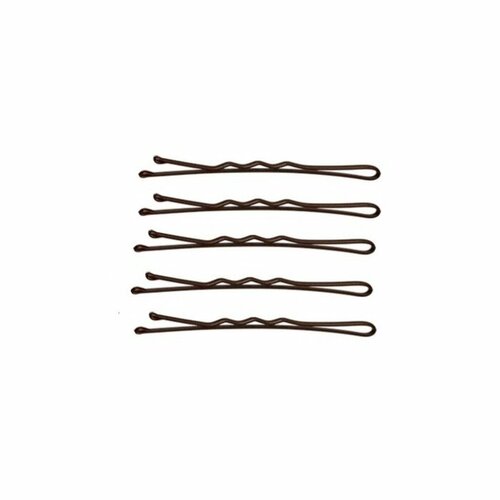 Невидимки для волос Zlatka металлические, 6 см, 15 шт, № 02 коричневый (HIT-60)