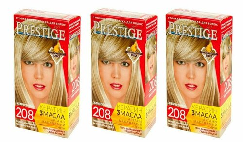 VIPS Prestige Краска для волос 208 Жемчужный, 100 мл, 3 штуки