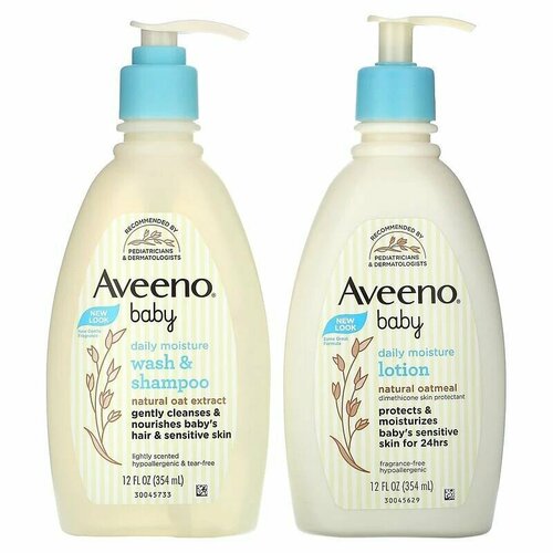 Aveeno, Набор для ежедневного ухода для малышей: шампунь и лосьон, набор из 2 предметов