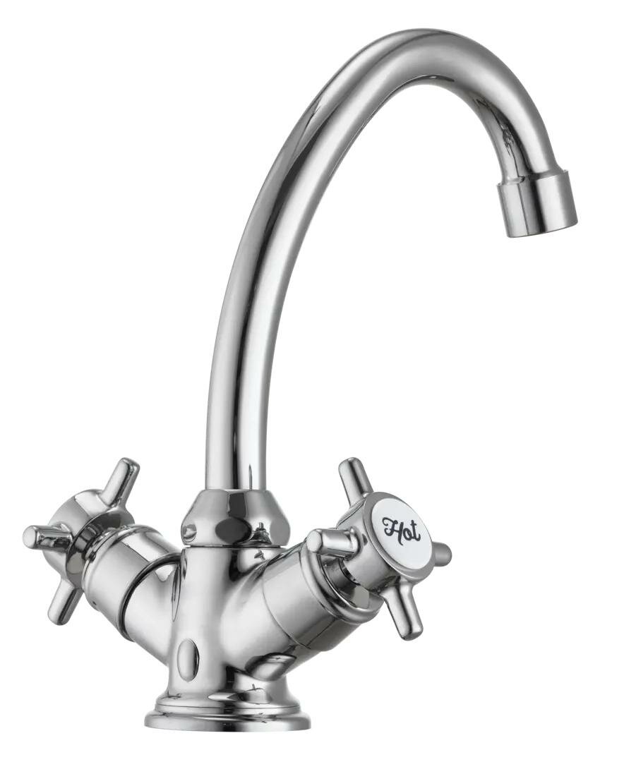 фото Смеситель для раковины Sensea Mauna двухвентильный высокий цвет хром