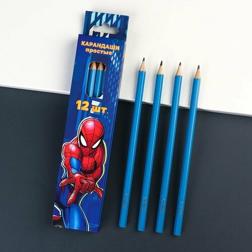 Набор чернографитных карандашей, 12шт, Человек-паук