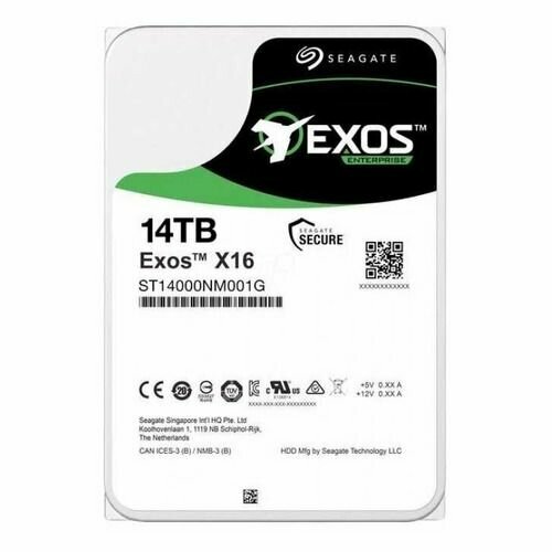Жесткий диск Seagate Exos X16 ST14000NM001G, 14ТБ, HDD, SATA III, 3.5