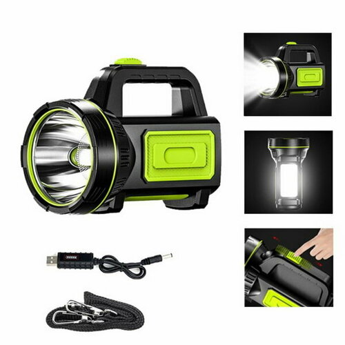 фото Фонарь прожекторный аккумуляторный, 10 вт, 1500 мач, led, cob, 2 режима, 15 x 5.7 x 8.5 см сима-ленд