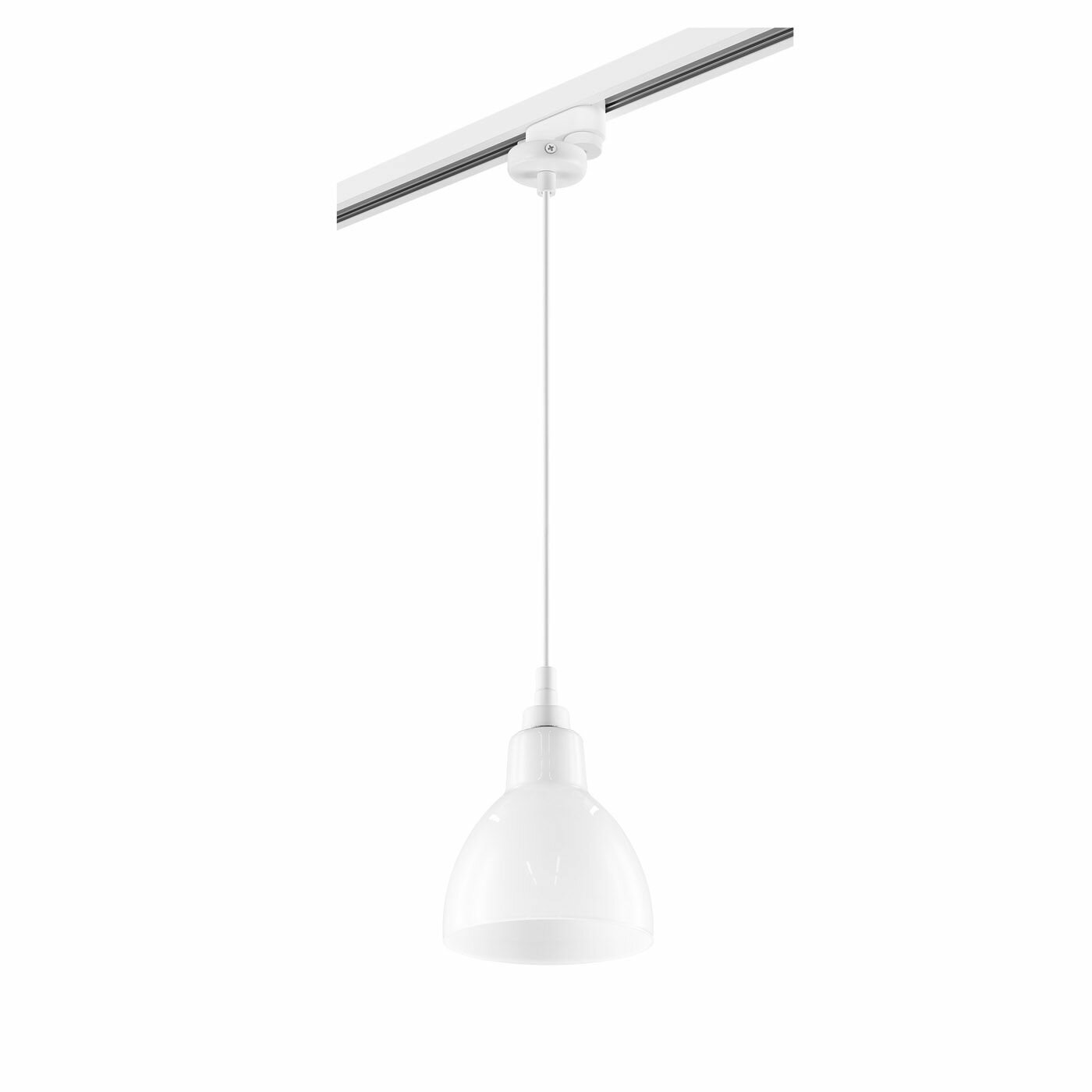 Подвесной трековый светильник LightStar однофазный Loft L1T865016_LS, E14, 40 Вт, металл, стекло, белый