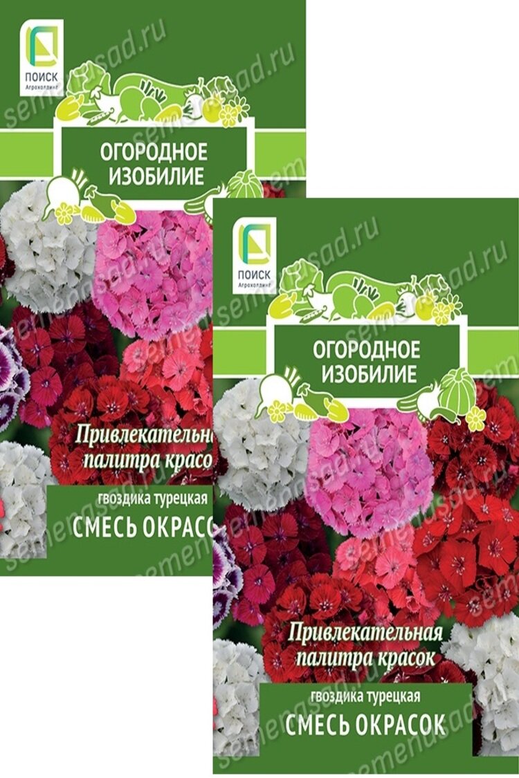 Семена Гвоздика Турецкая смесь (025 г) 2 пакета Агрофирма Поиск