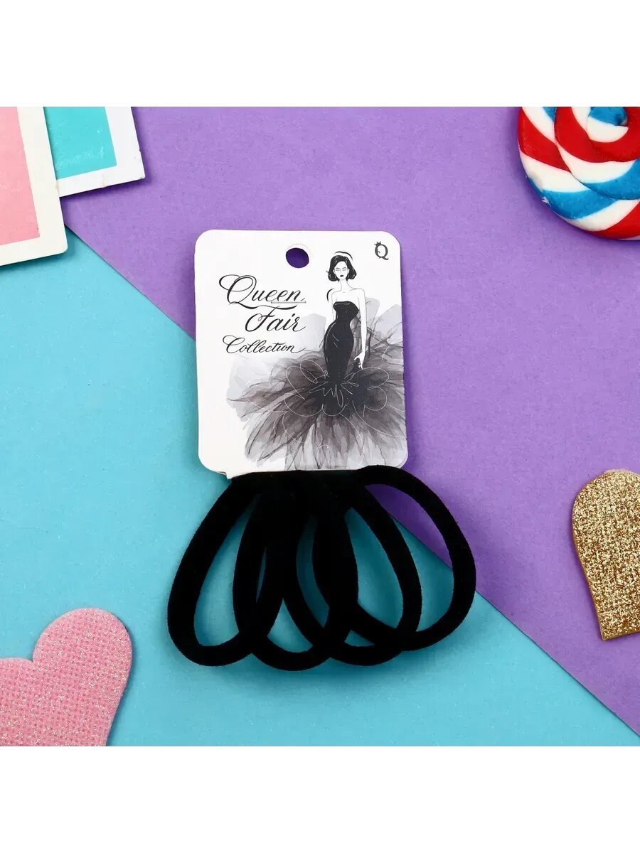 Резинка для волос Амелия (набор 4 шт) изящность, 4 см,