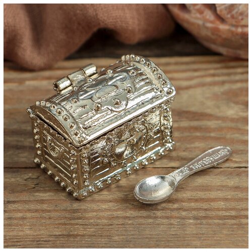 фото Сундук счастья с денежной ложкой загребушкой, 3,5 х 2,7 см 2778853 сима-ленд