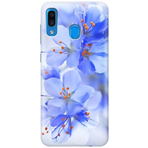 фото Ультратонкий силиконовый чехол-накладка для samsung galaxy a20 / a30 с принтом "лазурные орхидеи" gosso