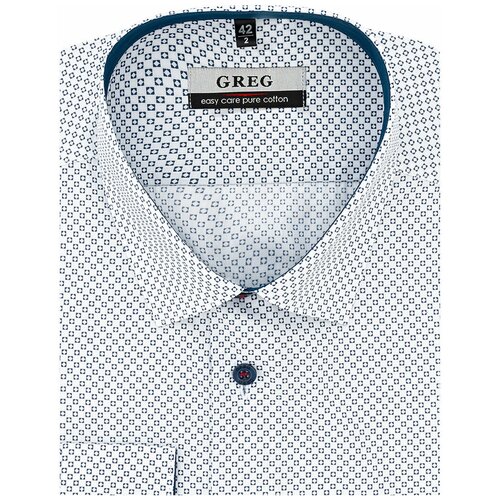 фото Рубашка мужская длинный рукав greg 123/231/1853/zv/1p, приталенный силуэт / slim fit, цвет белый, рост 174-184, размер ворота 41