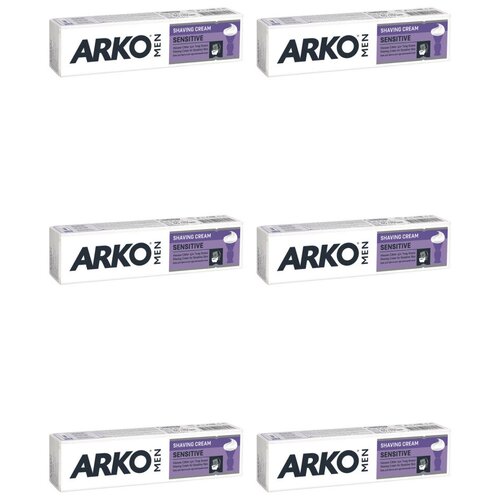 ARKO Крем для бритья, 65гр, SENSITIVE, C-287, 6 шт крем для бритья arko shaving cream sensitive 65 гр