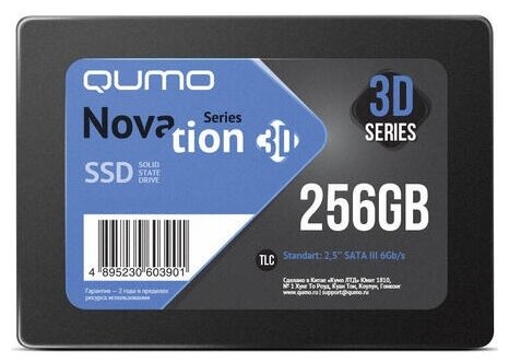 Накопитель SSD 256GB Qumo Novation TLC 3D (q3dt-256gscy) Q3dt-256gscy .