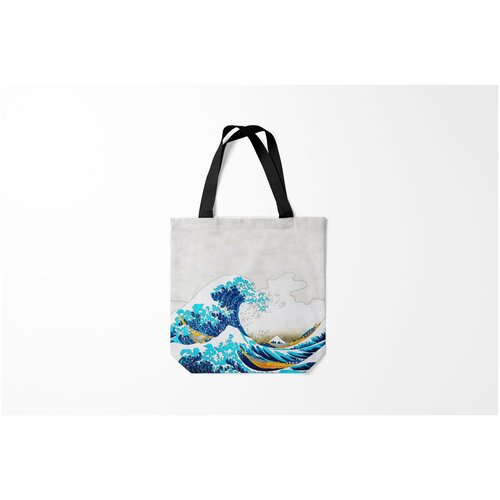 фото Сумка-шоппер / 40х40 см / популярные иллюстрации / модные japanese wave burnettie