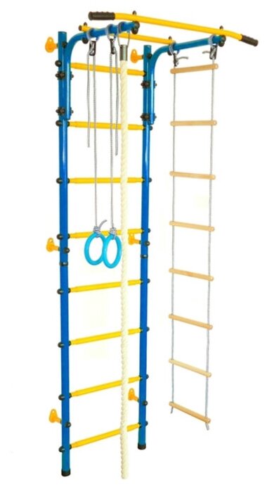 Детский спортивный комплекс «Юный атлет Пристенный», 600 × 900 × 2200 мм, цвет синий