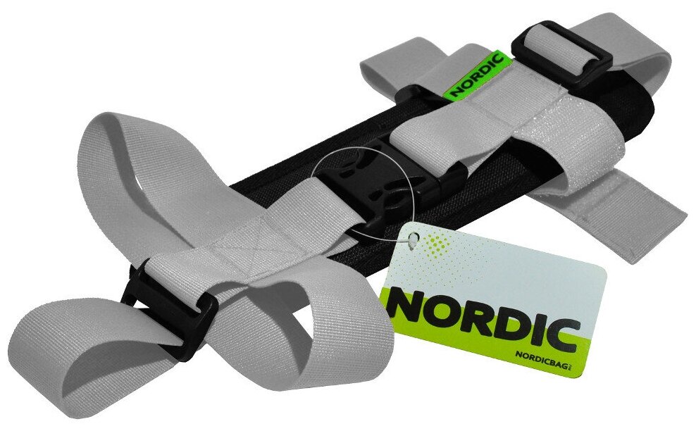 Ремень для горных лыж с наплечником Nordic Skistrap Plus, светло-серый, 100 см.