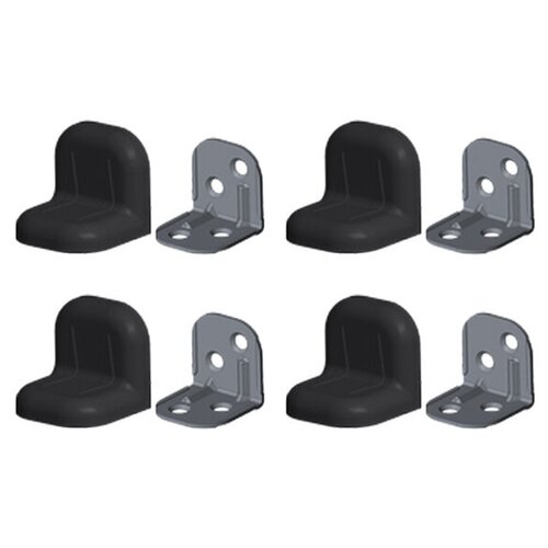 Уголок крепежный черный с пластиковой крышкой тип 2 (4 шт)