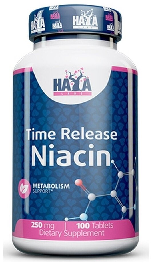 Витамин Haya Labs Niacin Time Release 250 mg 100 таб.