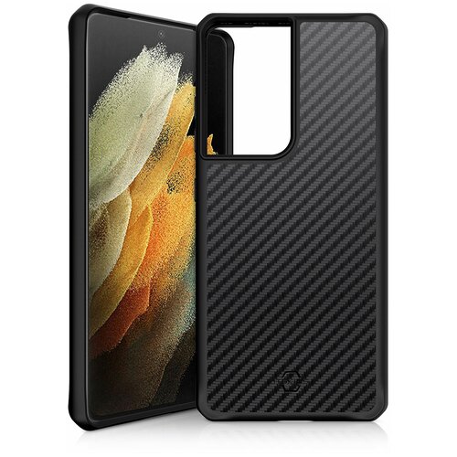 фото Чехол-накладка itskins hybrid carbon для samsung galaxy s21 ultra, черный