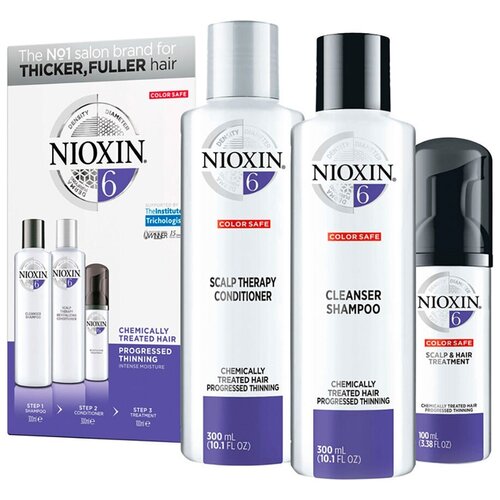 Nioxin System 6 Kit XXL(300 мл+300 мл+100 мл) Для химически обработанных истонченных волос