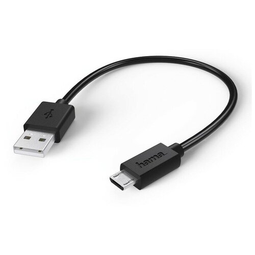 Кабель Hama 00123542 USB A(m) micro USB B (m) 0.2м черный кабель hama micro usb m usb m 1м плоский синий [00187226]