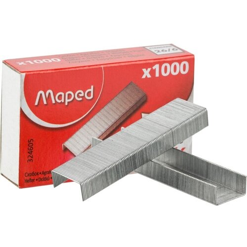 Скобы для степлеров Maped, №26/6, оцинкованные, 1000шт, 36 уп.