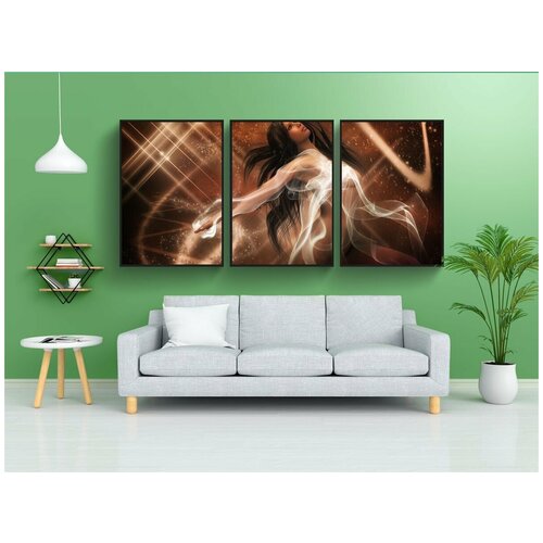 фото Набор модулных постеров для интерьера "женщина, танцевать, женский" 60x90 см. в тубусе, без рамки lotsprints