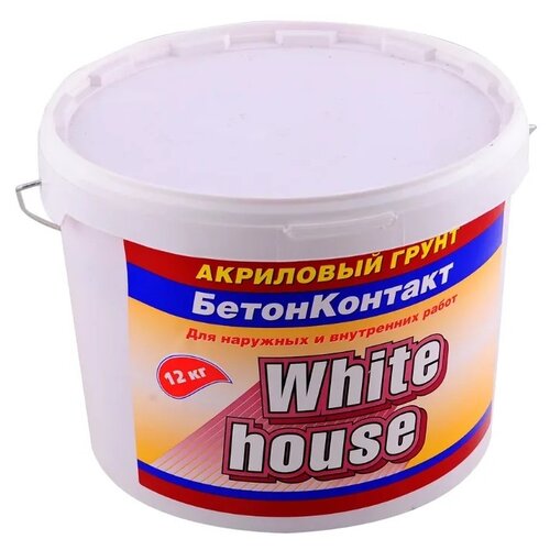 Грунтовка White House Бетонконтакт, 12 кг, 12 л, розовый грунтовка white house бетонконтакт 12 кг