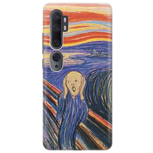 фото Ультратонкий силиконовый чехол-накладка для xiaomi mi note 10 / 10 pro с принтом "крик" gosso