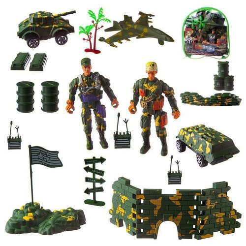фото Набор игровой военный junfa солдатики и военная техника, в сумке pc618-19 junfa toys