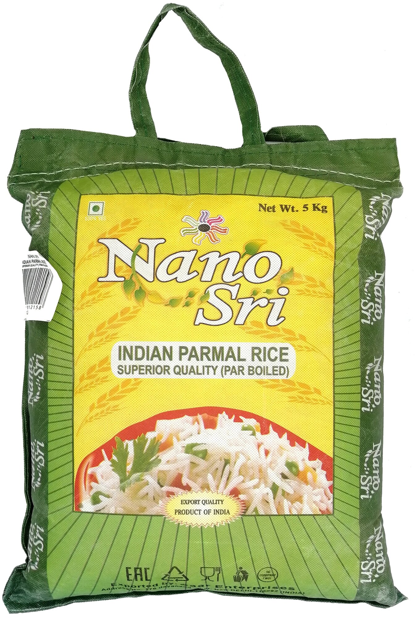 Рис индийский Пармал (Parmal) пропаренный Nano Sri, 5 кг - фотография № 1