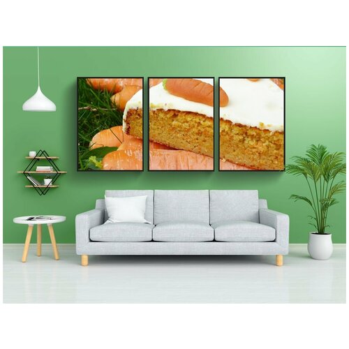 фото Набор модулных постеров для интерьера "морковный пирог, rüblitorte, rüblikuchen" 60x90 см. в тубусе, без рамки lotsprints