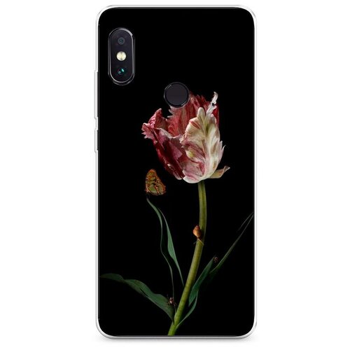фото Силиконовый чехол "цветок на черном" на xiaomi redmi note 5/note 5 pro / сяоми редми нот 5/нот 5 про case place
