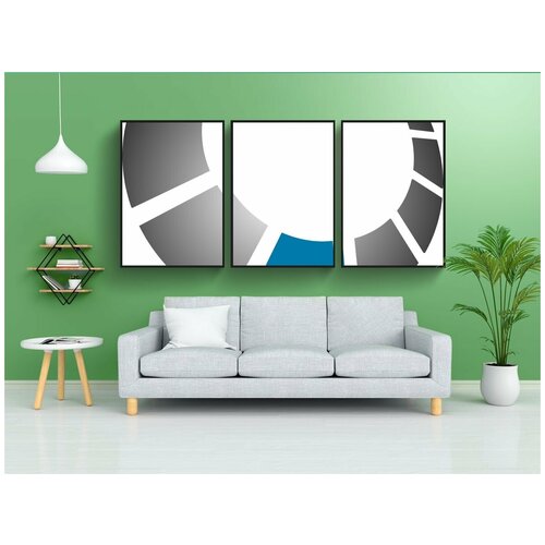 фото Набор модулных постеров для интерьера "логотип, вектор, оттенки серого" 60x90 см. в тубусе, без рамки lotsprints