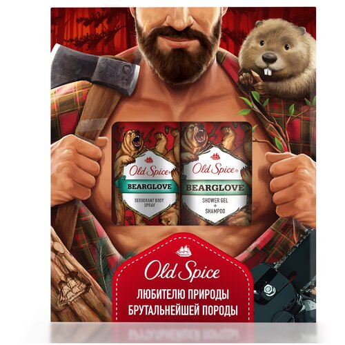 Гель для душа и шампунь 2 в 1 Old Spice Дикий аромат Bearglove, 400 мл