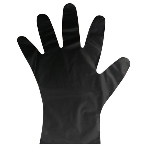Перчатки одноразовые ТПЭ AVIORA цв. черный (402-884) 100 шт/уп р. L