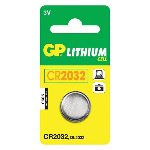 Батарейка GP Lithium, CR2032, литиевая, 1 шт, в блистере, 4 шт. батарейка литиевая дисковая lithium cr2025 2 шт в блистере gp gpcr20252cru2201200 1 упак