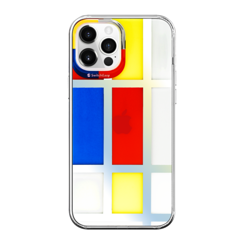 фото Чехол-накладка switcheasy artist для смартфона iphone 12/12 pro, поликарбонат/полиуретан, mondrian, разноцветный/прозрачный gs-103-122-208-129