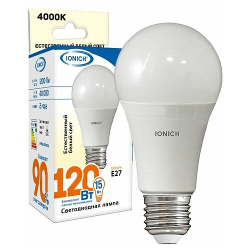 Светодиодная лампа общего назначения IONICH А60 15 Вт 4000 К (Е27)