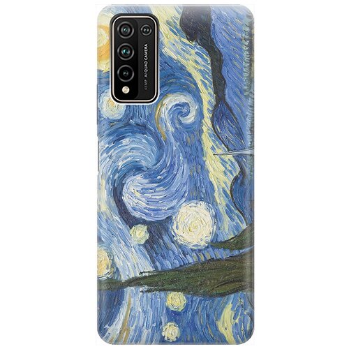 фото Ультратонкий силиконовый чехол-накладка для honor 10x lite с принтом "звездная ночь" gosso