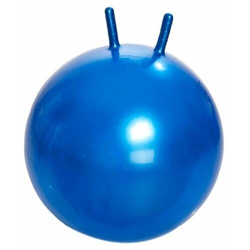 фото Мяч гимнастический тривес м-365 с рожками, с насосом, 65см, синий