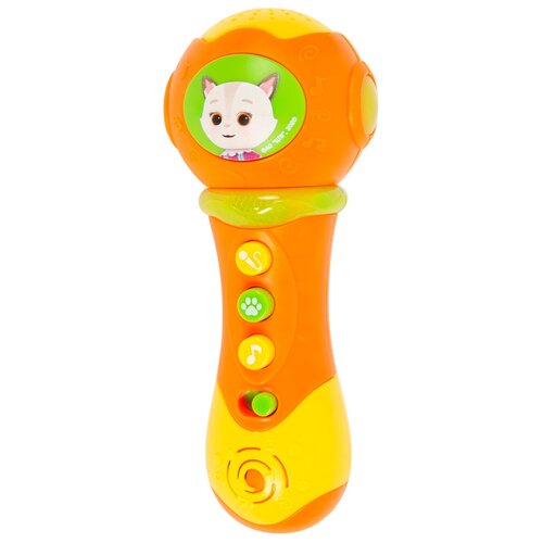 Музыкальный инструмент Кошечки-Собачки Микрофон с мелодиями и фразами из мультфильма Оранжевый