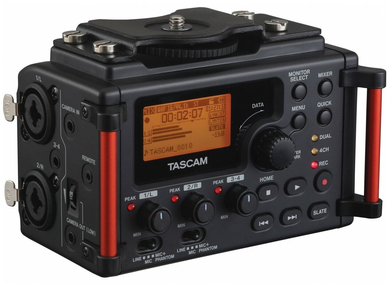 Tascam DR-60D MK2 портативный рекордер для DSLR камер, 4 канала, электронная хлопушка, установка на штатив