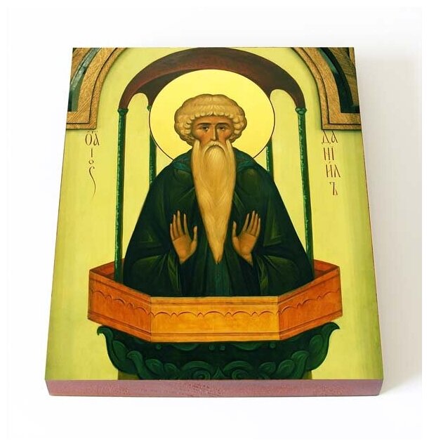 Преподобный Даниил Столпник, икона на доске 13*16,5 см