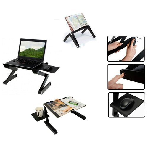 фото Столик трансформер для ноутбука с охлаждением / стол подставка для ноутбука и подставкой для мышки brilliance